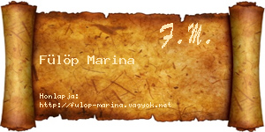 Fülöp Marina névjegykártya