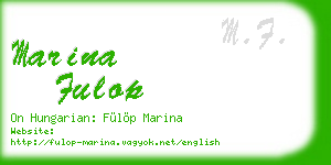 marina fulop business card