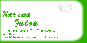 marina fulop business card